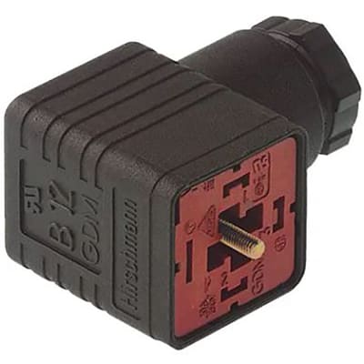 Lumberg Automation / Hirschmann Connector GDM 3009 J ЧЕРНЫЙ КЛАПАН DIN ТИПА A 3C + КАБЕЛЬ ЗАЗЕМЛЕНИЯ 4-8 ММ (UL)