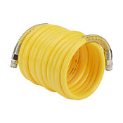 Pneumatic Coiled Hose: 0.625in outside diameter, 1/2in inside diameter (PN# HN12C12-25YEL)