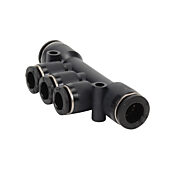 Pneumatic Push-to-connect Fitting: 5/pk, union triple branch (PN# U3B38-516)
