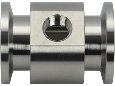 Тройник-переходник с фланцем ISO-KF, фланец NW16 на внутреннюю резьбу NPT 0,125 дюйма, модель из нержавеющей стали: 100319401