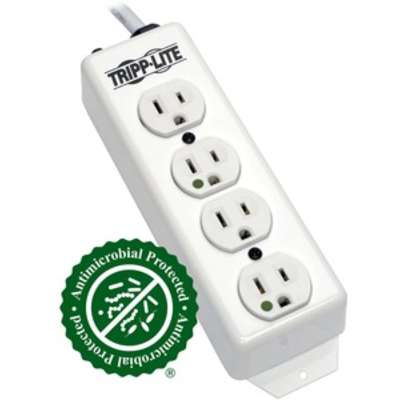 Tripp Lite Power Strip Medical 120V 5-15R-HG 4 Outlet 15ft Cord Metal