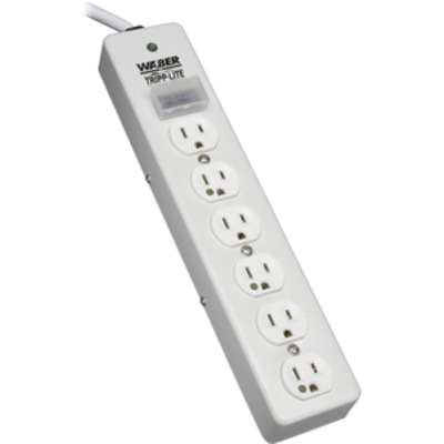 Tripp Lite Surge Protector Strip Medical RT Angle Plug 6 Outlet 10ft Cord