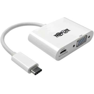 Tripp Lite USB C to VGA Adapter Converter with PD Charging, USB Type C to VGA