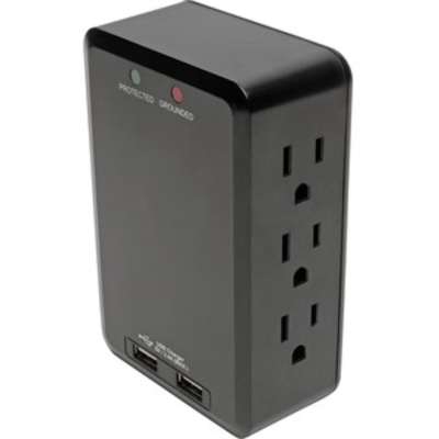 Tripp Lite 6 Outlet Surge Protector with USB, Wall Outlet, 1050 J (TLP6SLUSBB)