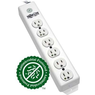 Tripp Lite Power Strip Medical 120V 5-15R-HG 6 Outlet 1.5ft Cord Metal