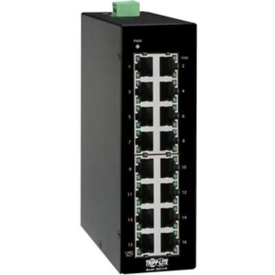 Tripp Lite 16-Port Unmanaged Industrial Gigabit Ethernet Switch - 10/100/1000 Mbps, DIN Mount