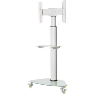 Tripp Lite Rolling TV Cart for 37IN70IN Frosted Glass Base and Shelf White