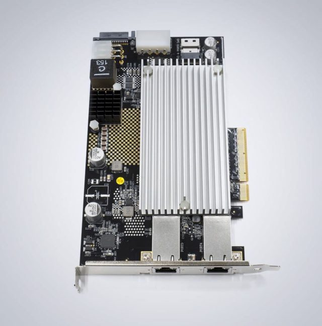2-канальная Ethernet-карта 10G/5G/2.5G/1G PoE+ NBASE-T