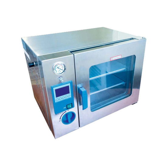 Automatic vacuum drying ovens with heated shelves and pump, +250C