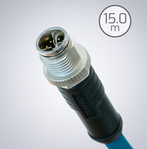 Кабель M12-RJ45 IP67 Cat6a (амфенол) — 15 м, темно-зеленый