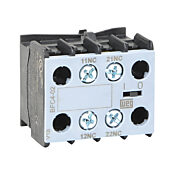Auxiliary Contact: 10A @ 240 VAC, for any 4-pole CWC07 through CWC016 series miniature contactor (PN# BFC4-02)