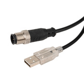 Кабель для программирования: 6,5 футов/2 м, USB тип A, штекер, быстроразъемное соединение M12 с 5 контактами (PN# CS12USB)