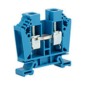 Винтовая одноуровневая проходная клеммная колодка: 25 шт/уп, синие, 14-4 AWG (PN# DN-T4B)