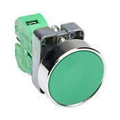 Кнопка 22 мм: без фиксации, зеленая, IP65 (PN# GCX1122)