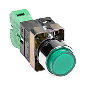 Кнопка 22 мм: без фиксации, зеленая, IP65 (PN# GCX1212-24L)