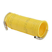 Pneumatic Coiled Hose: 0.3125in outside diameter, 1/4in inside diameter (PN# HN14C14-25YEL)