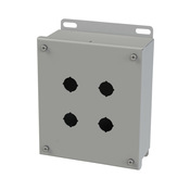 Корпус кнопки: 8 x 7 x 3 дюйма, настенное крепление, углеродистая сталь (PN# SCE-4SPBI)