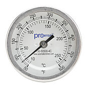 Биметаллический циферблатный термометр: от 50 до 500°F/от 10 до 260°C (PN# T30-50500-4C)