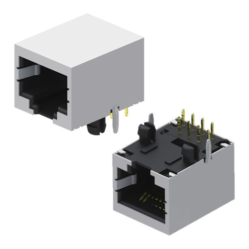 5RJ1DR10R2N-88XX00L-740-B1 Модульный разъем Экранированный с фильтром и без фильтра Боковой ввод В=12,7 Ш=18,7 Серия 740