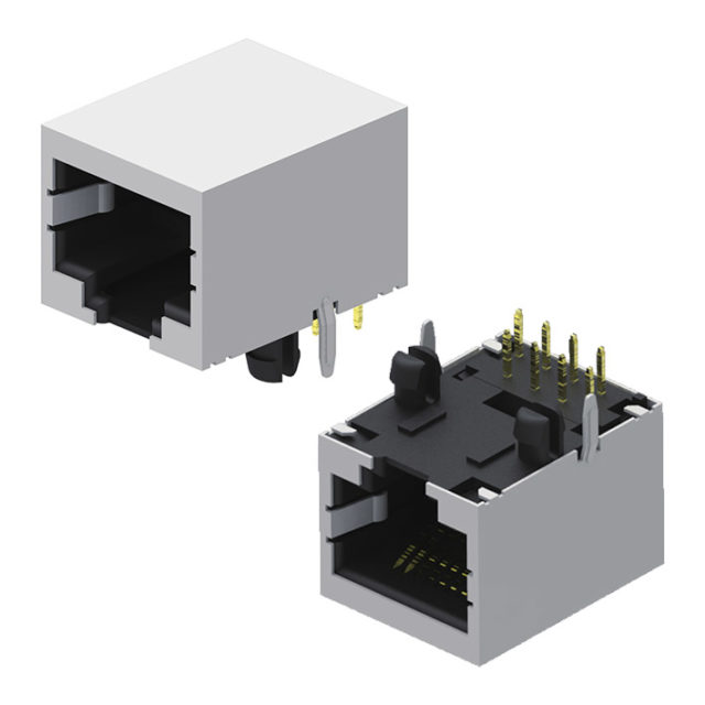 5RJ1DR10R2N-88XX00L-740-B1 Модульный разъем Экранированный с фильтром и без фильтра Боковой ввод В=12,7 Ш=18,7 Серия 740
