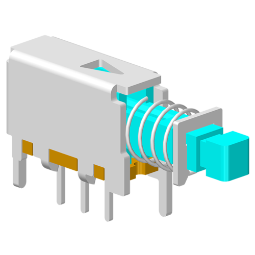 64SWT-PX3U285 Нажимной переключатель DIP 90° 3P H=8,3 мм Синий