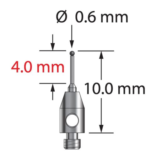 Q-Mark TM2-0610-C M2 0,6 мм с наконечником из карбида вольфрама, ступенчатая игла, L 10,0 мм, EWL 5 мм