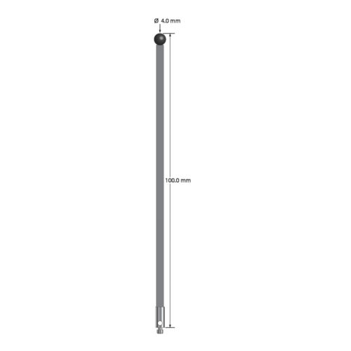 Q-Mark TM2-40100-G-SN M2 4 мм, наконечник из нитрида кремния, цилиндрический стилус, L 100,0 мм, EWL 93 мм