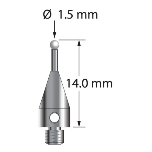 Q-Mark TM3-1514-TX-Z M3 XXT 1,5 мм с наконечником из циркония, цилиндрический стилус, L 14,0 мм, EWL 5 мм