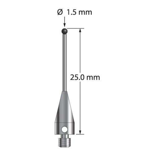 Q-Mark TM3-1525-TX-SN M3 XXT 1,5 мм с наконечником из нитрида кремния, цилиндрический стилус, L 25,0 мм, EWL 14 мм
