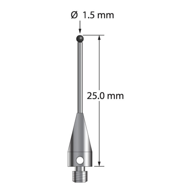 Q-Mark TM3-1525-TX-SN M3 XXT 1,5 мм с наконечником из нитрида кремния, цилиндрический стилус, L 25,0 мм, EWL 14 мм