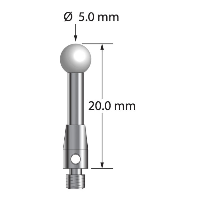 Q-Mark TM3-5020-Z M3 5 мм, наконечник из диоксида циркония, цилиндрический стилус, L 20,0 мм, EWL 13 мм