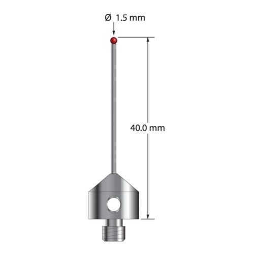Q-Mark AFG-1540-DS1 M5 1,5 мм, рубиновый наконечник, цилиндрический стилус, L 40,0 мм, EWL 30 мм