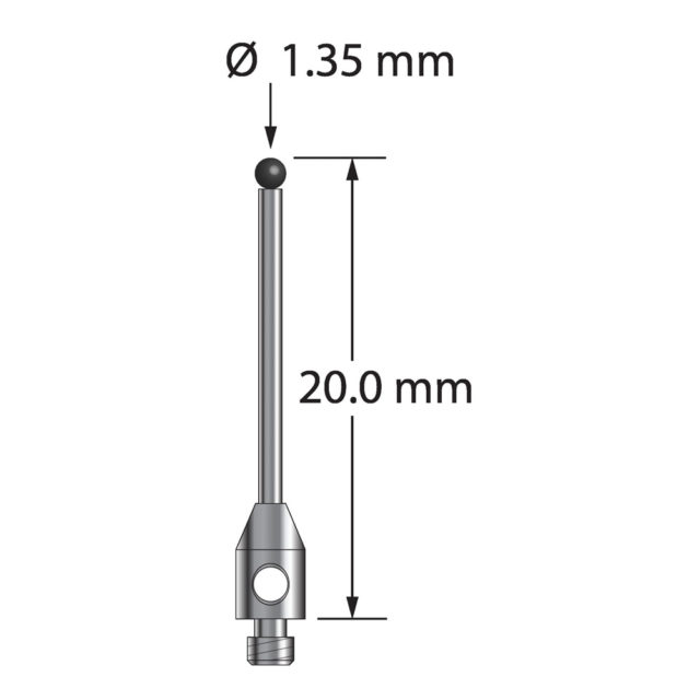 Q-Mark TM2-1320-SN M2 1,35 мм с наконечником из нитрида кремния, цилиндрический стилус, L 20,0 мм, EWL 15 мм