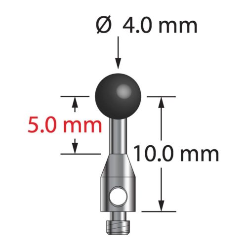 Q-Mark TM2-4012-S-SN M2 4 мм, наконечник из нитрида кремния, цилиндрический стилус, L 12,0 мм, EWL 7 мм