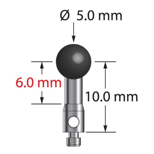 Q-Mark TM2-5012-5-S-SN M2 5 мм с наконечником из нитрида кремния, прямой стилус, L 12,5 мм, EWL 8,5 мм