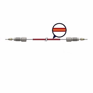 5004-0023- Capillary MP35N 0.12 x 340mm M4/M4. pre-swaged M4 fittings with gold ferrule