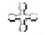 0100-0985- Крестовина, 1/4 дюйма, латунь