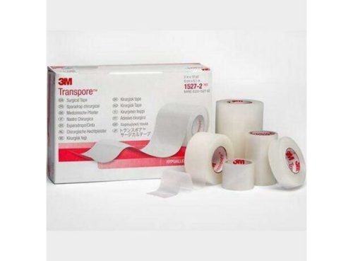 3M Transpore Tape, Plastic Surgical Tape -(1'' x 10 Yards) Pack of 12