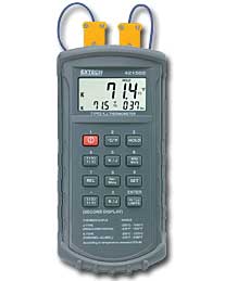 Extech Type J/K, Dual Input Thermometer with Alarm (421502)