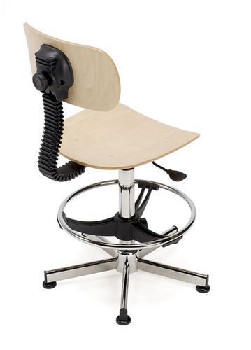 Laboratory swivel chair 80for workstationswith wooden seatwith wooden back