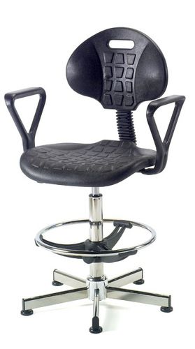 Laboratory swivel chair 87for workstationswith polyurethane seatwith polyurethane back