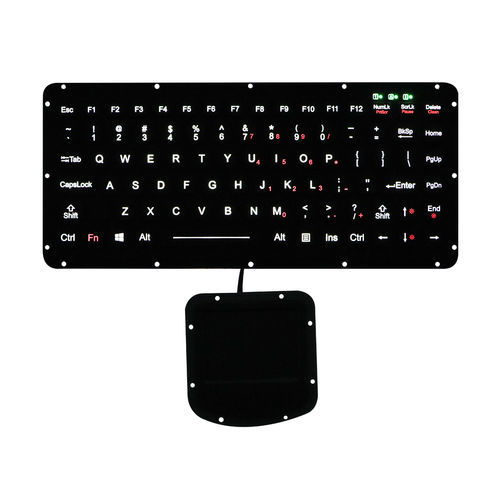 Panel-mount keyboard K-TEK-M270-FN-MS-BL-IL+M73TPwith Fn keywith 2 mouse keys87-key