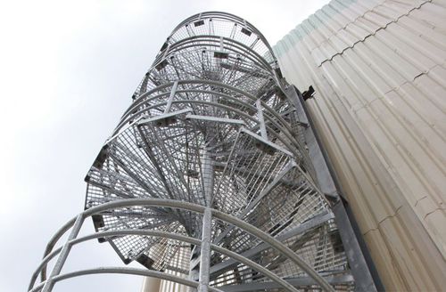 Spiral staircase outdoormetalbuilding site