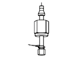 G1533-80565- ECD makeup gas adapter. Includes gigabore liner for standard ECD (not compatible with micro ECD)(19233-20625), ECD adaptor end cap (19233-20755)