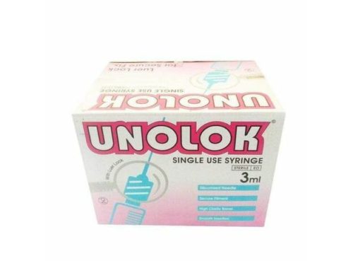 HMD 3ml Unolok Syringe with Needle Luer Lock ( Box of 100nos)