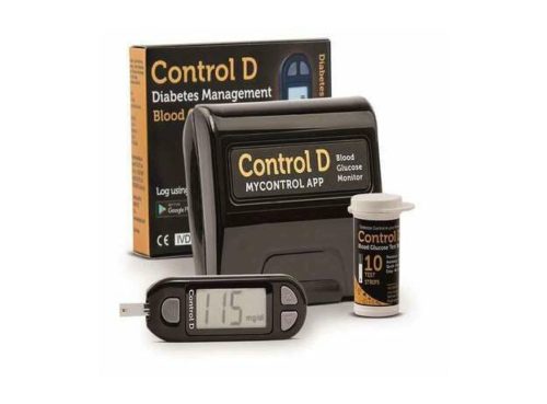 Control D Glucometer Machine with 10 Test Strips