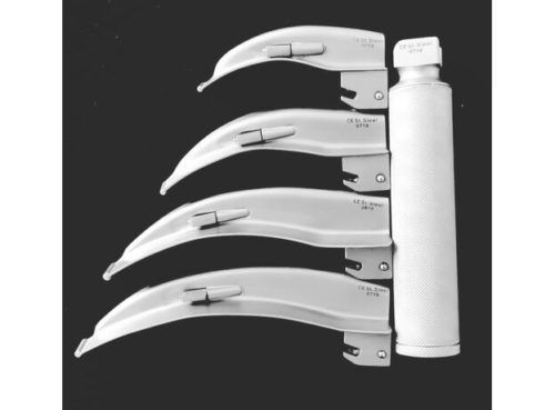 Fibre Optic Laryngoscope Set with Handle and 4 Blade
