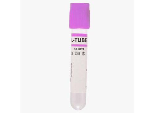 Levram L-TUBE DC Non Vacuum Blood Collection Tube - EDTA K2 Haematology - Lavender (Box of 100)