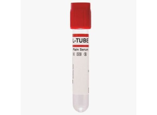 Levram L-TUBE DC Vaccutainer Plain Serum Tube - Red (Box of 100)