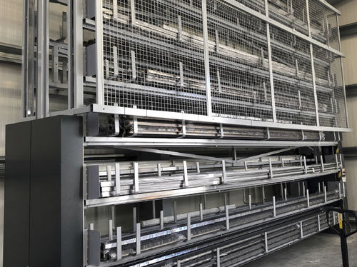 Vertical storage carousel for PVC profilesfor long itemsfor aluminum profiles